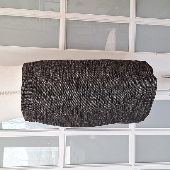 LOFT Heather Black and White Tweed Faux Wrap Skirt - Picture 5 of 16